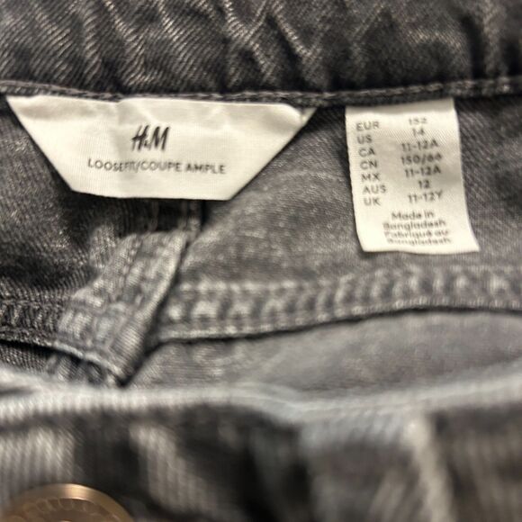 Lot of Boys Gap Kids Long Sleeve Shirt & H&M Baggy Loose Fit Jeans Large 10-12 - Picture 7 of 8